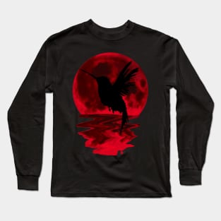 red moon bird Long Sleeve T-Shirt